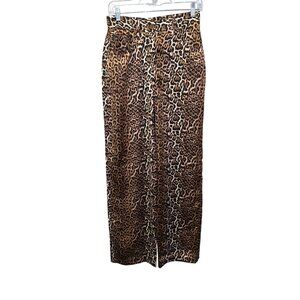 Ena Pelly Womens Cheetah Flare Pants Neutral Size 8 Polyester & Rayon Animal Pri